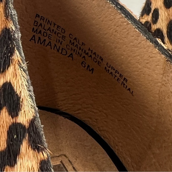 AUBREY LYNN AMANDA LEOPARD PRINT CALF HAIR FUR CHUNKY DRESS HEELS PUMPS Size 6 - Picture 10 of 12